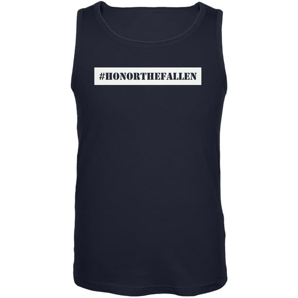 Memorial Day Hashtag Honor The Fallen Navy Adult Tank Top 